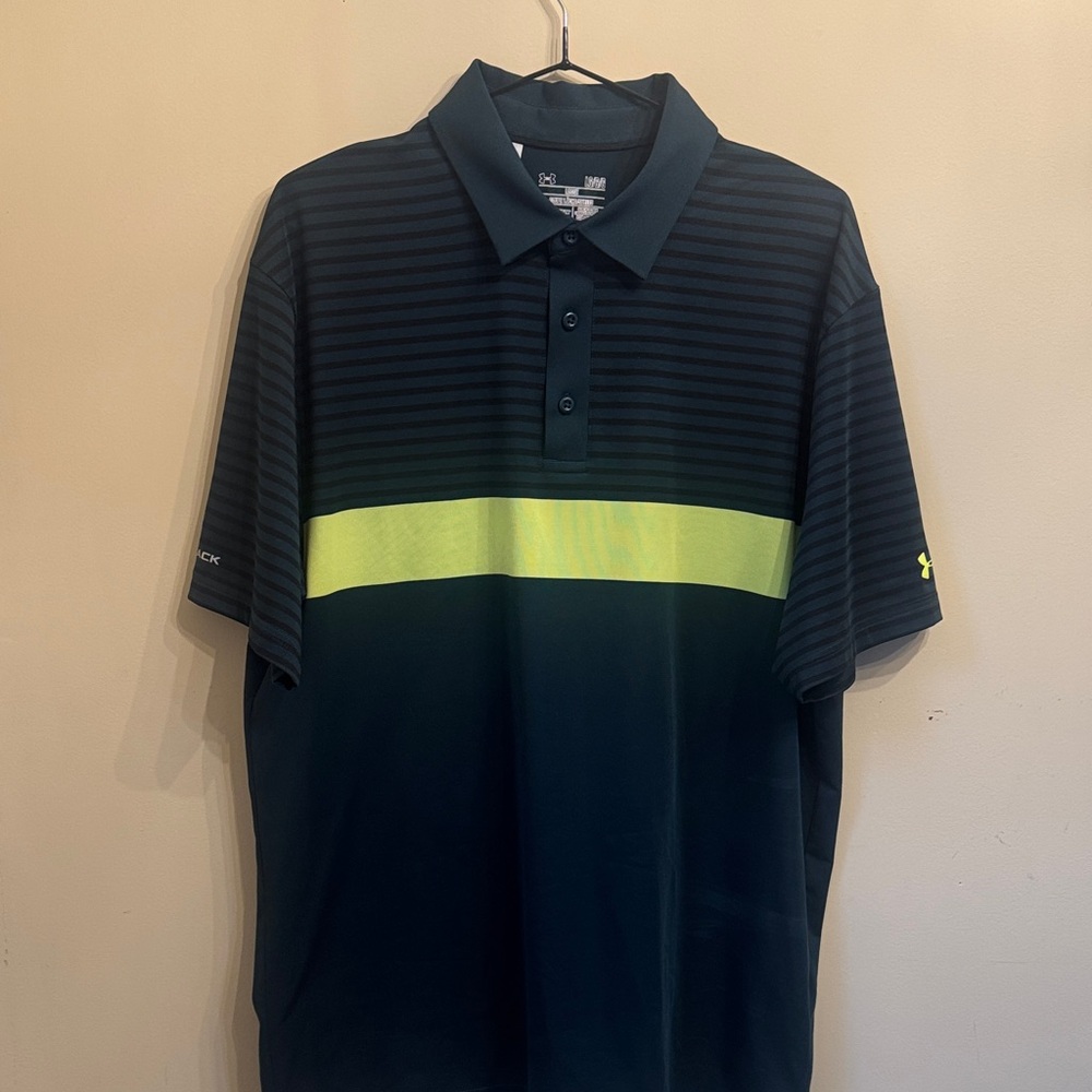 Under Armour Men's Polo in Navy and Lime